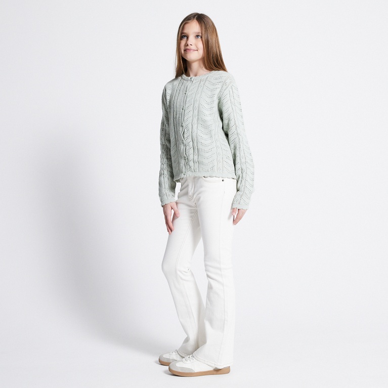 Crochet knit cardigan "Vidia star" Light Green